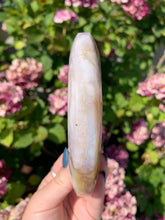 Load image into Gallery viewer, Flower Agate Moon with Stand