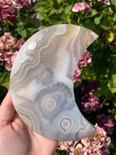 Load image into Gallery viewer, Flower Agate Moon with Stand