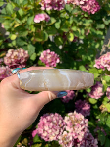 Flower Agate Moon with Stand
