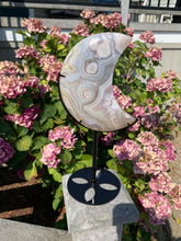Load image into Gallery viewer, Flower Agate Moon with Stand