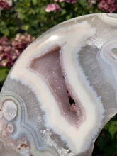 Load image into Gallery viewer, Flower Agate Moon with Stand