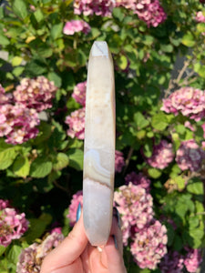 Flower Agate Moon with Stand