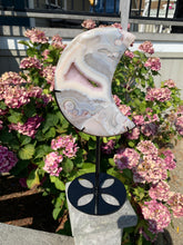 Load image into Gallery viewer, Flower Agate Moon with Stand