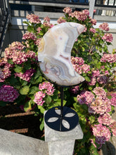 Load image into Gallery viewer, Flower Agate Moon with Stand