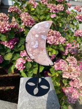 Load image into Gallery viewer, Flower Agate Moon with Stand
