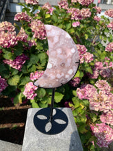 Load image into Gallery viewer, Flower Agate Moon with Stand