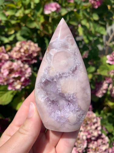 Pink Amethyst Flower Agate Flame