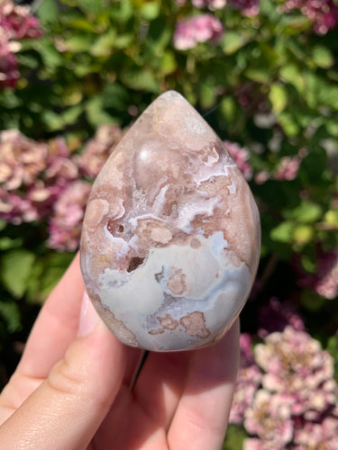 Pink Amethyst Flower Agate Flame