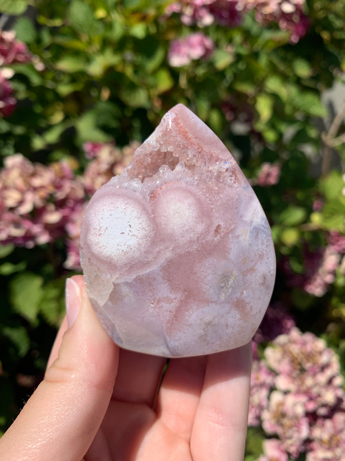 Pink Amethyst Flower Agate Flame