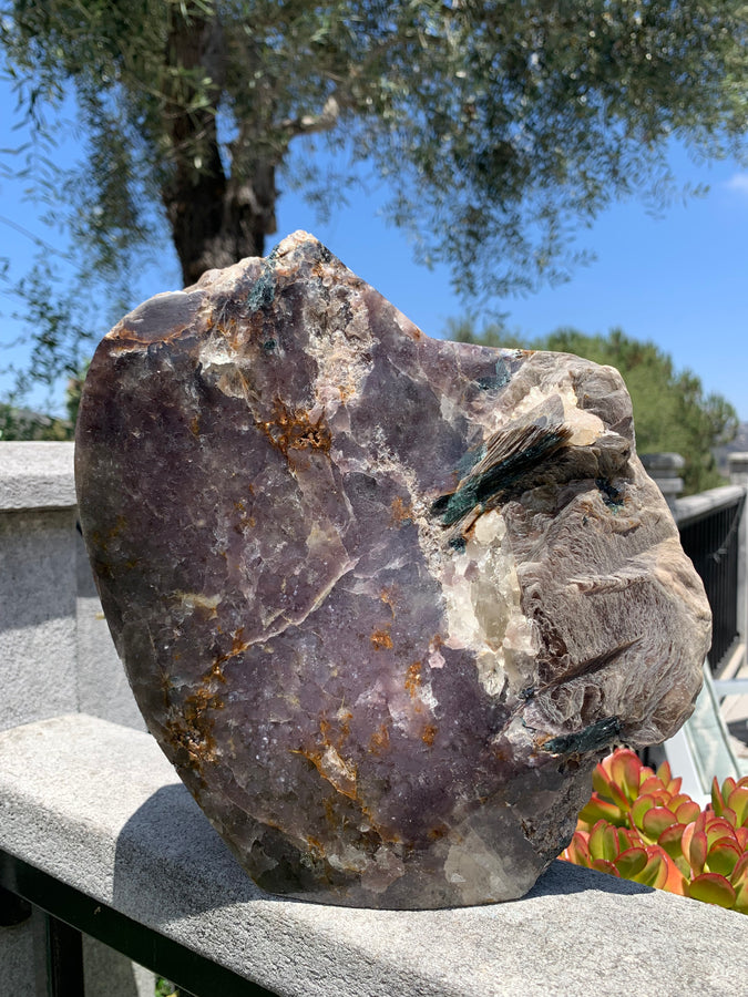 Lepidolite w Silver Mica & Green Tourmaline