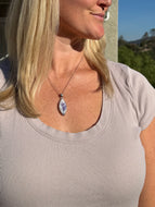 Morado Opal Marquise Sterling Silver Necklace 18” Chain