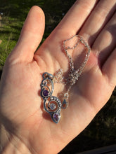 Load image into Gallery viewer, Amethyst Swirl Necklace w 18” Chain