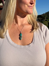 Load image into Gallery viewer, Double Malachite Chrysocolla Necklace 18” Chain