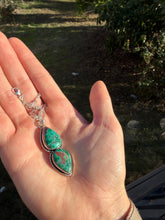Load image into Gallery viewer, Double Malachite Chrysocolla Necklace 18” Chain