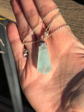 Load image into Gallery viewer, Aquamarine Necklace 18” Chain