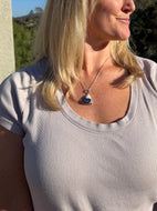 Morado Opal Triange Sterling Silver Necklace 18” Chain