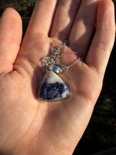 Load image into Gallery viewer, Morado Opal Triange Sterling Silver Necklace 18” Chain