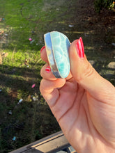 Load image into Gallery viewer, Larimar Large Heart with 18” chain