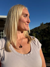 Load image into Gallery viewer, Citrine Large Circle 18” Sterling Silver Necklace