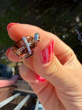 Load image into Gallery viewer, Citrine Large Circle 18” Sterling Silver Necklace