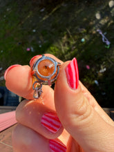 Load image into Gallery viewer, Citrine Large Circle 18” Sterling Silver Necklace