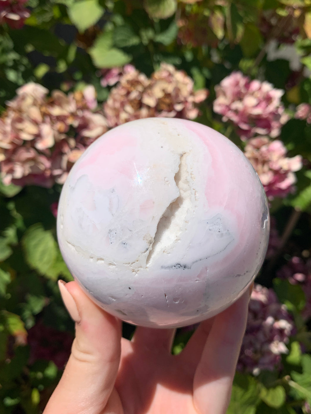 Pink Mangano Calcite Sphere