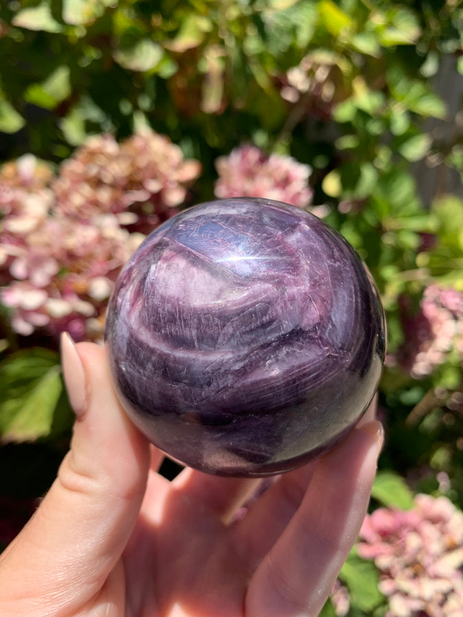 Gem Lepidolite Sphere