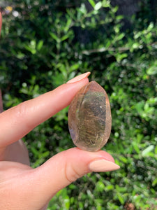 Copper Rutilated Smoky Quartz Swirl Carving