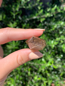 Copper Rutilated Smoky Quartz Swirl Carving