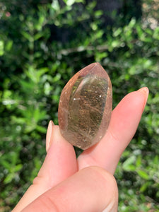 Copper Rutilated Smoky Quartz Swirl Carving