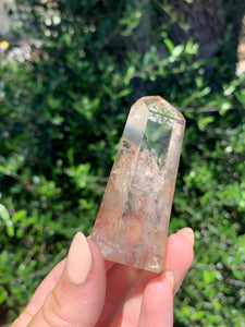 Smokey Quartz Tower with Hematoid inclusions and Phantoms