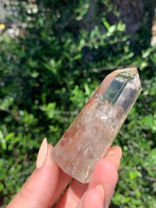 Smokey Quartz Tower with Hematoid inclusions and Phantoms