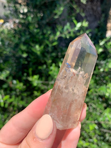 Smokey Quartz Tower with Hematoid inclusions and Phantoms