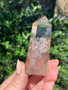 Smokey Quartz Tower with Hematoid inclusions and Phantoms