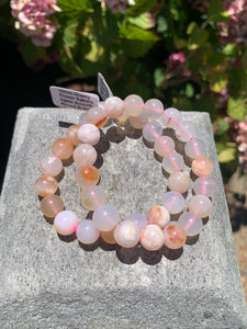 Cherry Flower Agate Bracelet 10 mm- Intuitively Selected