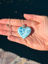 Load image into Gallery viewer, Larimar Heart Sterling Silver Pendant