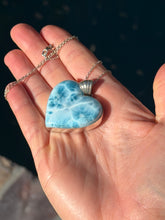 Load image into Gallery viewer, Larimar Heart Sterling Silver Pendant