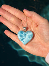 Load image into Gallery viewer, Larimar Heart Sterling Silver Pendant