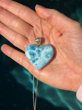 Load image into Gallery viewer, Larimar Heart Sterling Silver Pendant