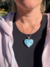 Load image into Gallery viewer, Larimar Heart Sterling Silver Pendant
