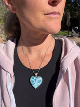 Load image into Gallery viewer, Larimar Heart Sterling Silver Pendant