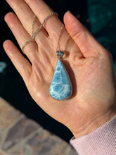 Load image into Gallery viewer, Larimar Teardrop Swirl Sterling Silver Pendant