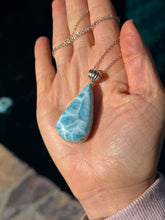 Load image into Gallery viewer, Larimar Teardrop Swirl Sterling Silver Pendant