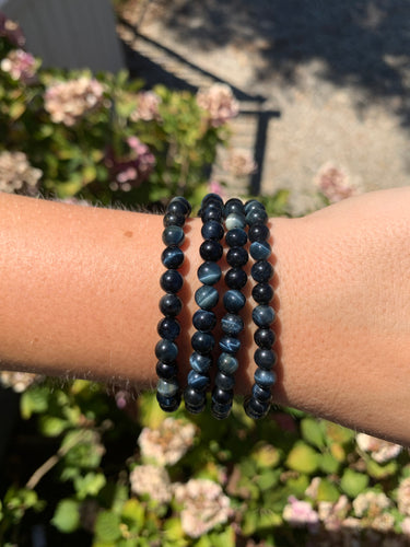 Blue Tiger Eye Bracelet 6mm- Intuitively Selected