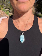 Load image into Gallery viewer, Larimar Large Sterling Silver Pendant 162ar