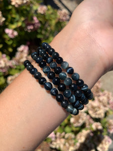 Blue Tiger Eye Bracelet 6mm- Intuitively Selected