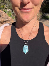 Load image into Gallery viewer, Larimar Large Sterling Silver Pendant 162ar