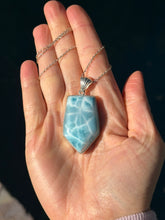 Load image into Gallery viewer, Larimar Large Sterling Silver Pendant 162ar