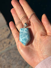 Load image into Gallery viewer, Larimar Large Sterling Silver Pendant 162ar