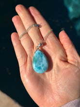 Load image into Gallery viewer, Larimar Rounded Teardrop Sterling Silver Pendant